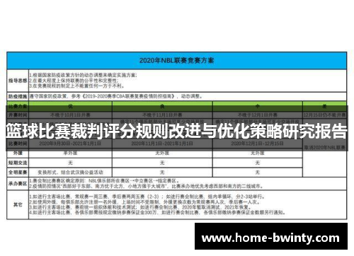 篮球比赛裁判评分规则改进与优化策略研究报告
